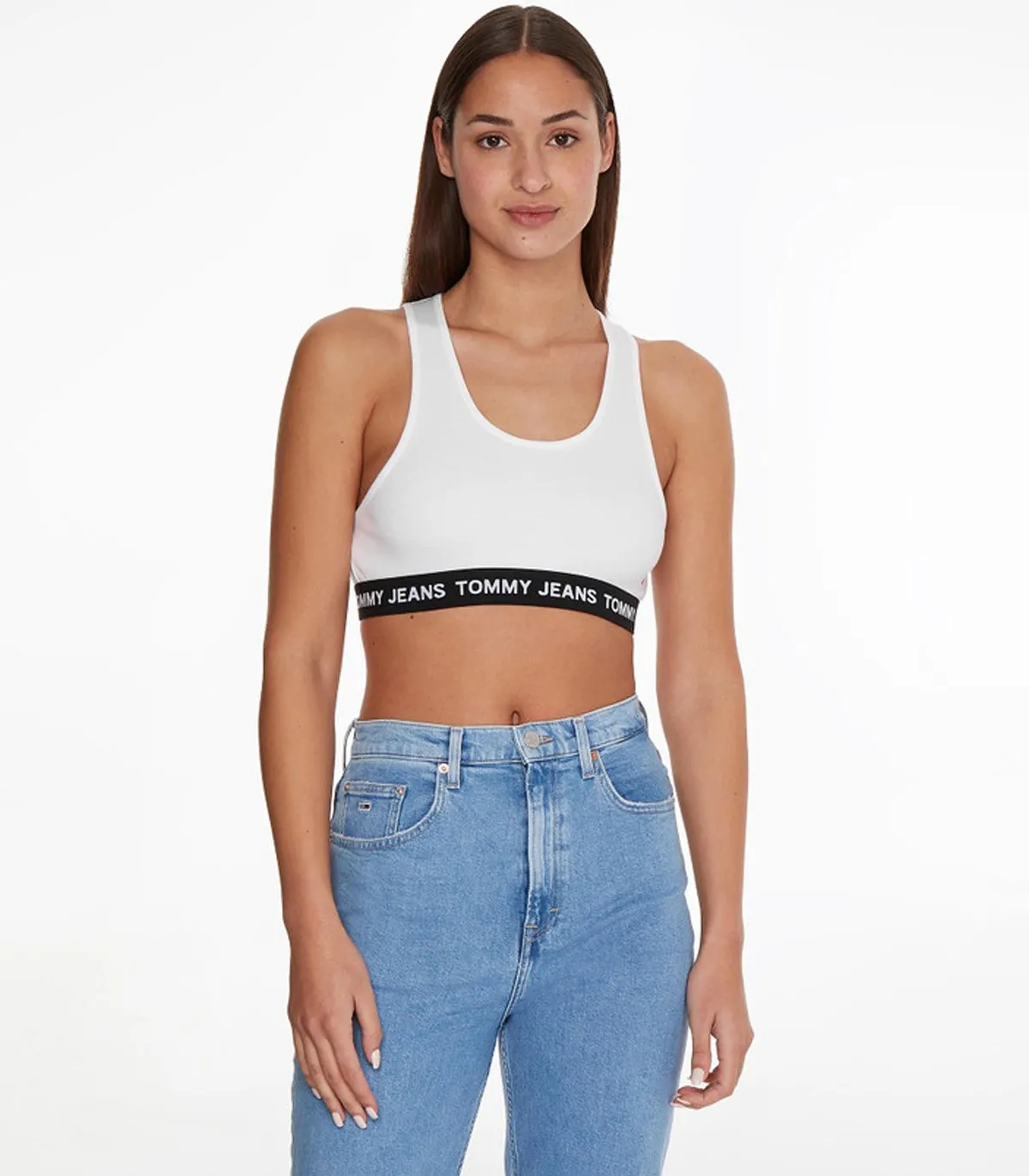 TOMMY JEANS  TOP PARA MUJR BLANCO  TJW LOGO WB CROP TOP