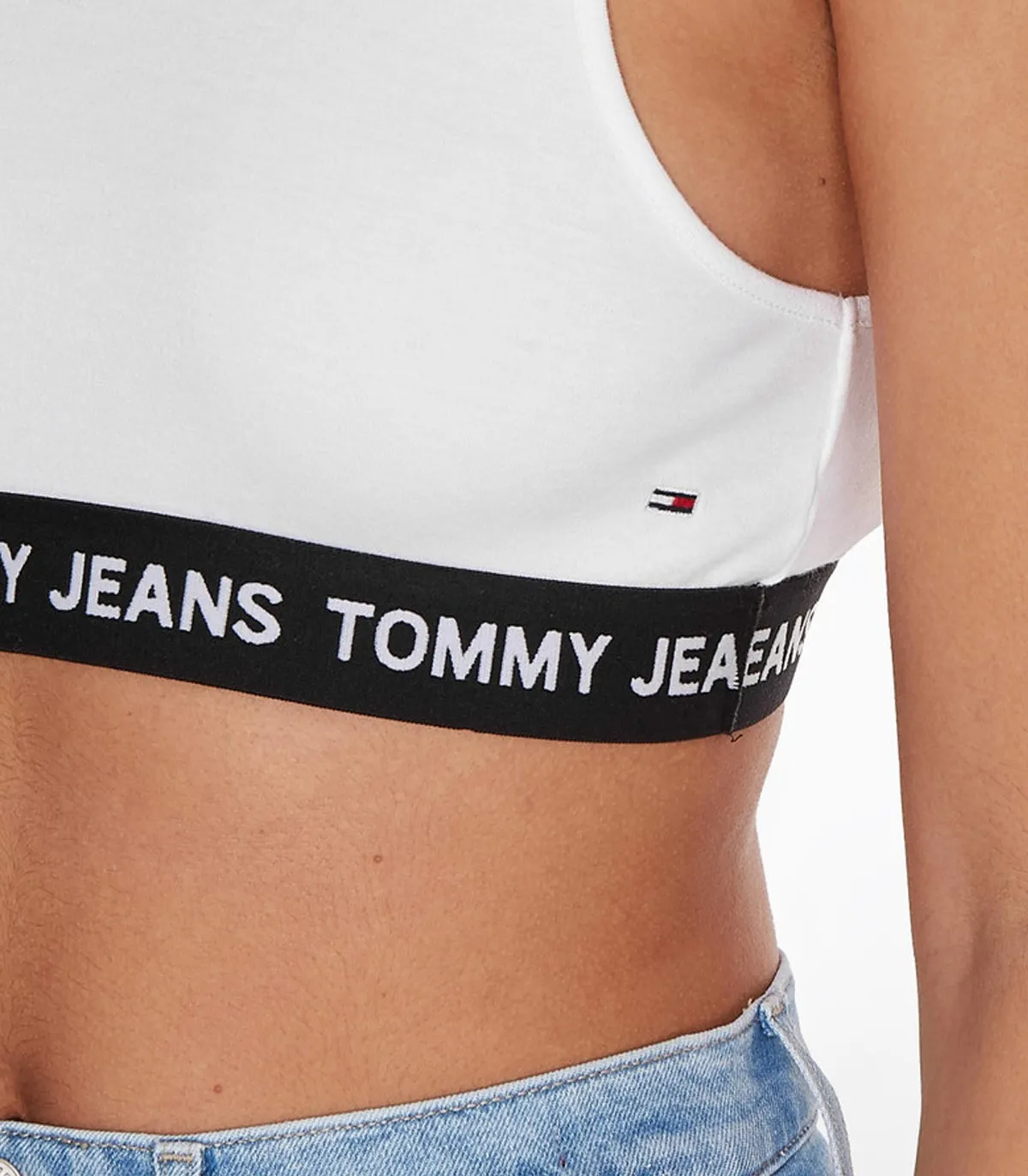 TOMMY JEANS  TOP PARA MUJR BLANCO  TJW LOGO WB CROP TOP
