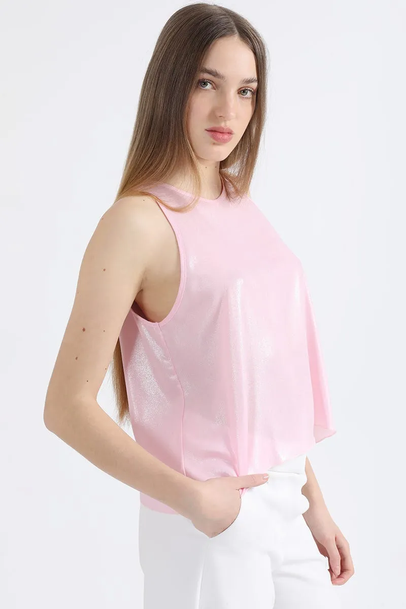 TOP FLUIDO METALIZADO, ROSA, COLECCIÓN ITALIA