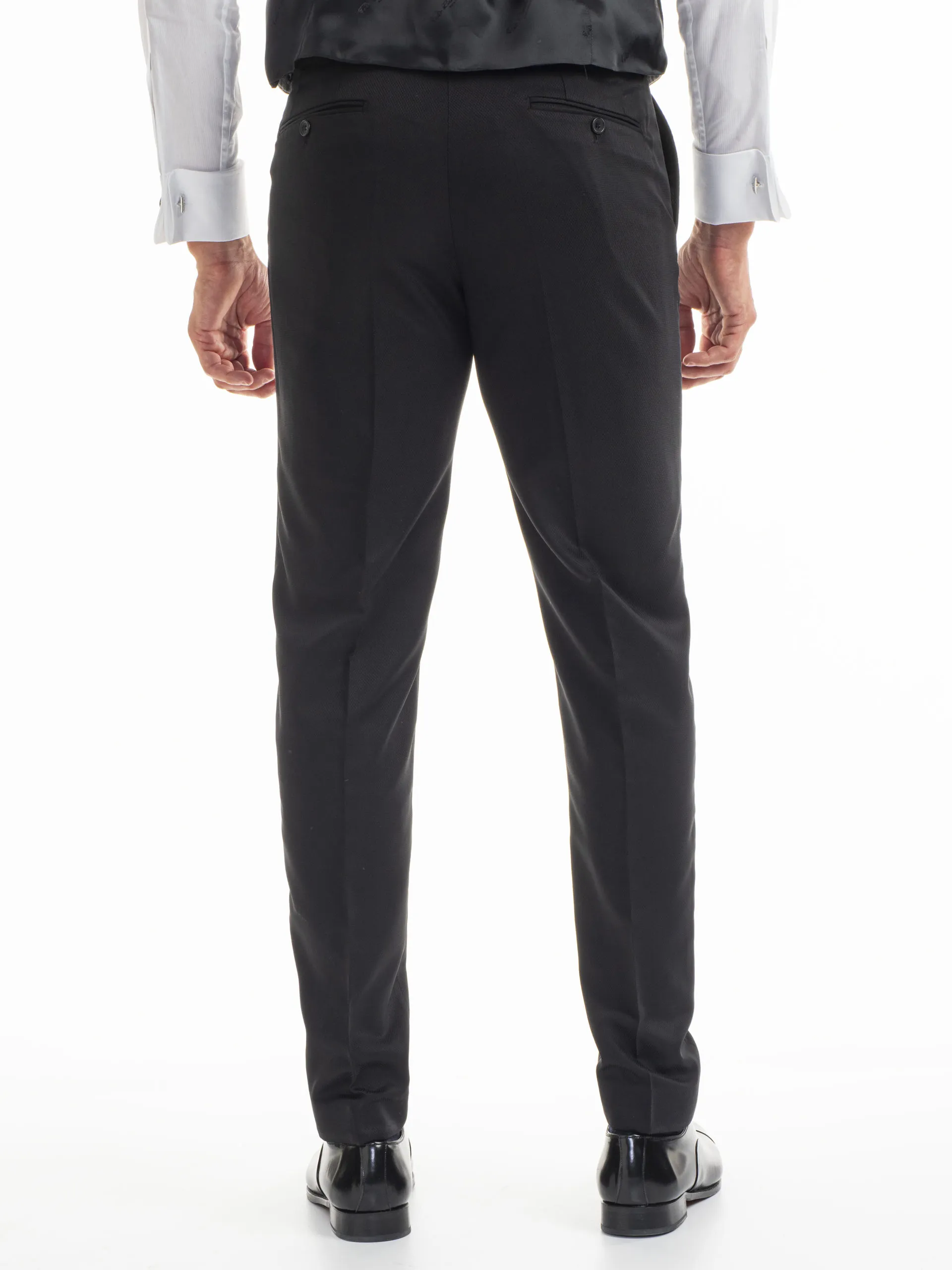 TRAJE CEREMONIA FIESTA DOBLE SOLAPA NEGRO