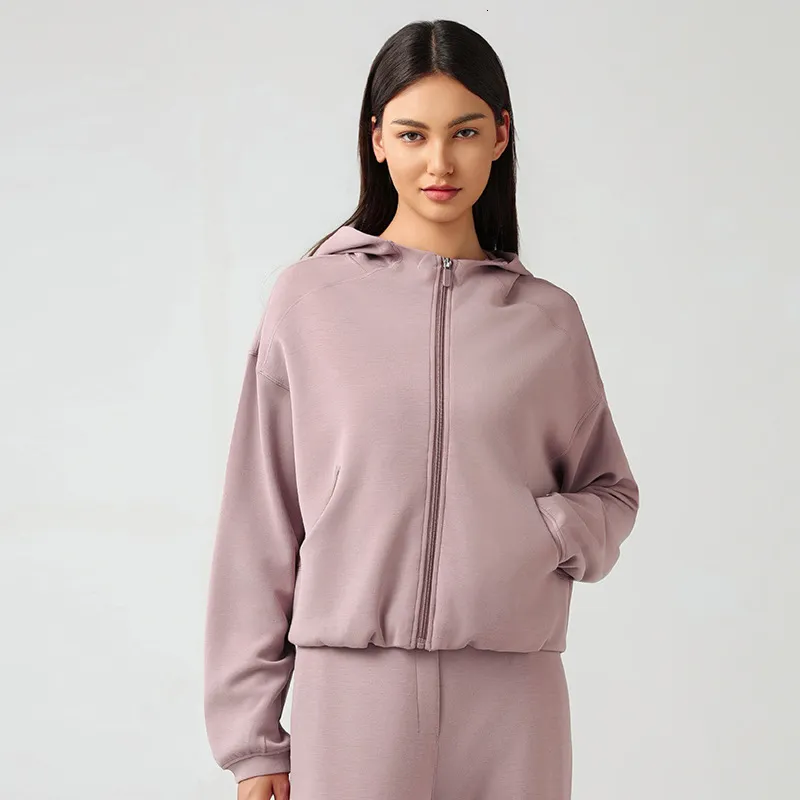 Trajes de yoga con capucha softStreme con cremallera