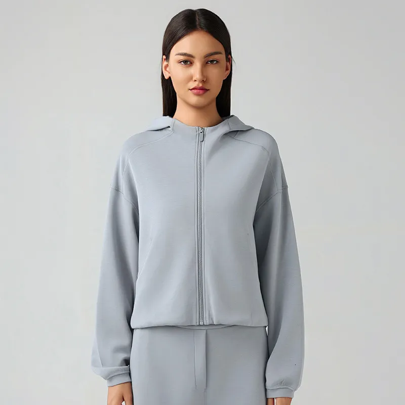 Trajes de yoga con capucha softStreme con cremallera