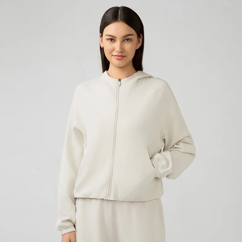 Trajes de yoga con capucha softStreme con cremallera