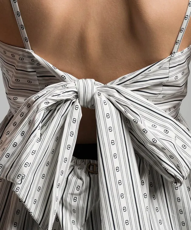 Twinset White top in a branded pattern