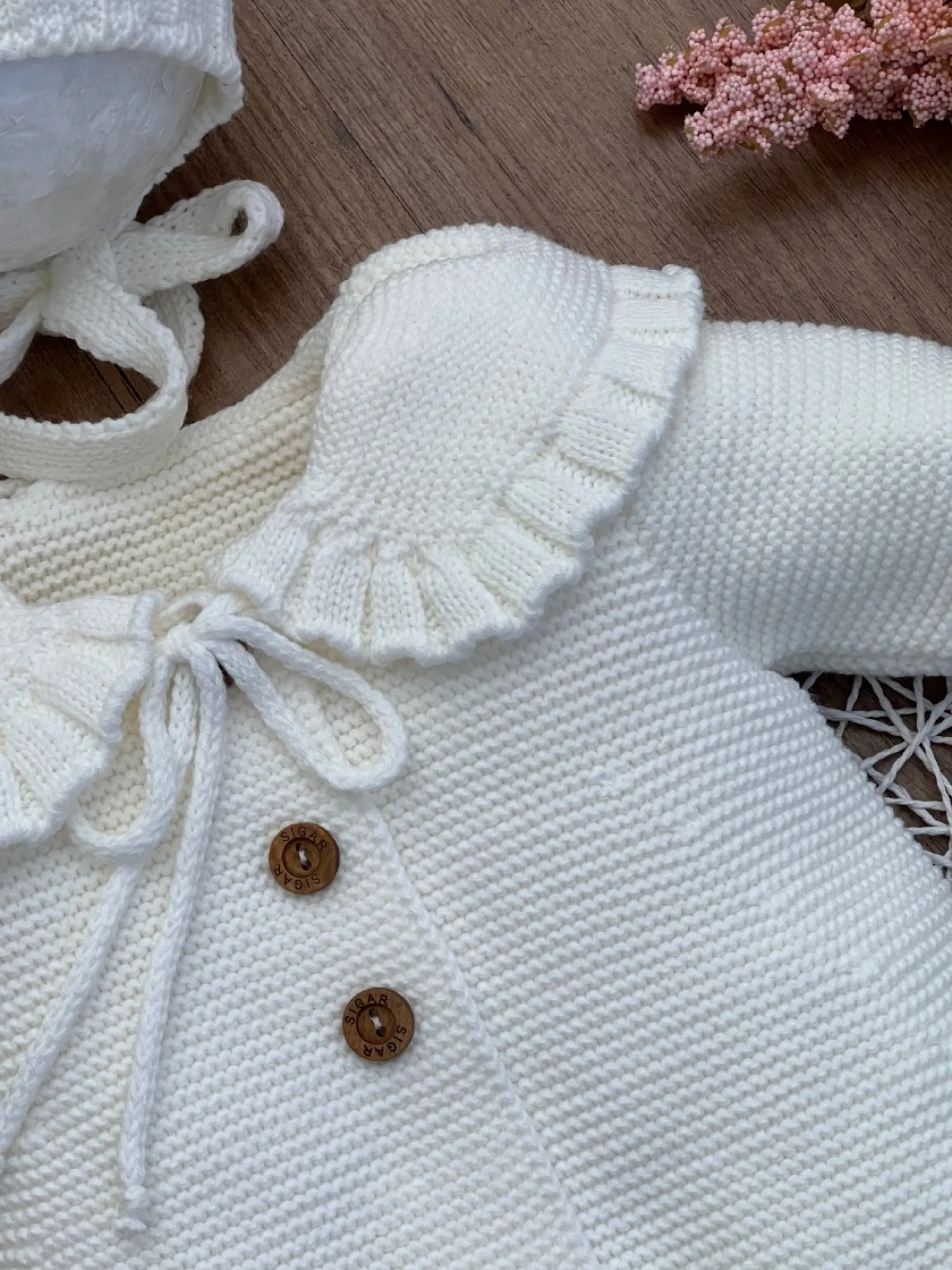 Unisex coat and special bonnet set Baptism or dress