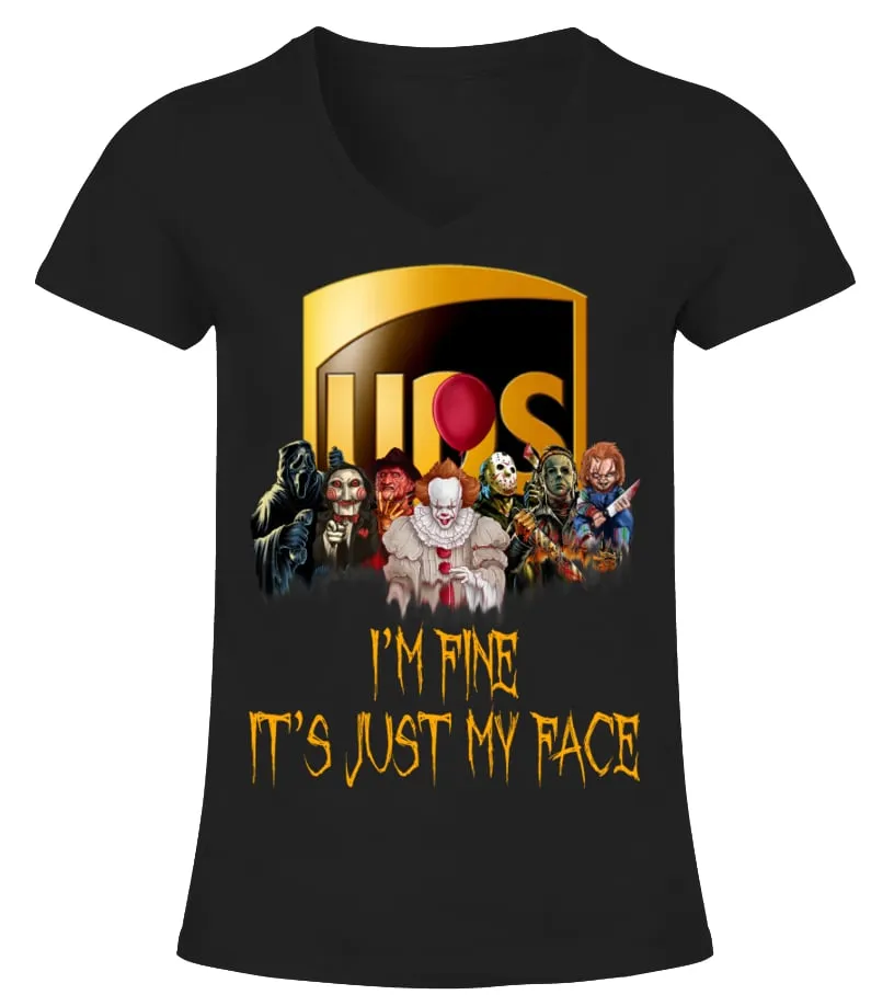 ups i'm fine it's just my face Camiseta cuello pico Mujer