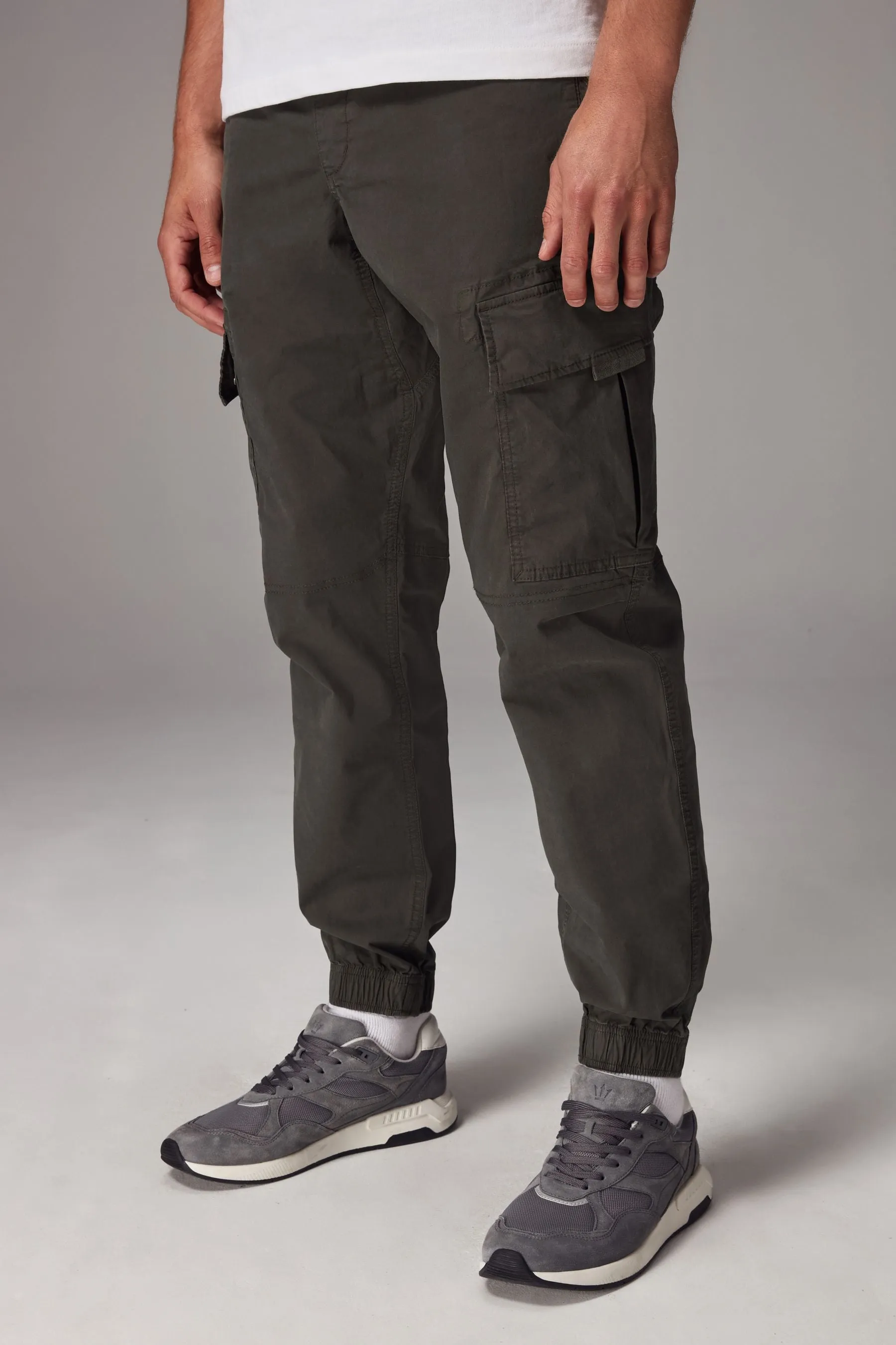 VERDE CAQUI  CORTE ESTáNDAR  PANTALONES CARGO UTILITARIOS ELáSTICOS