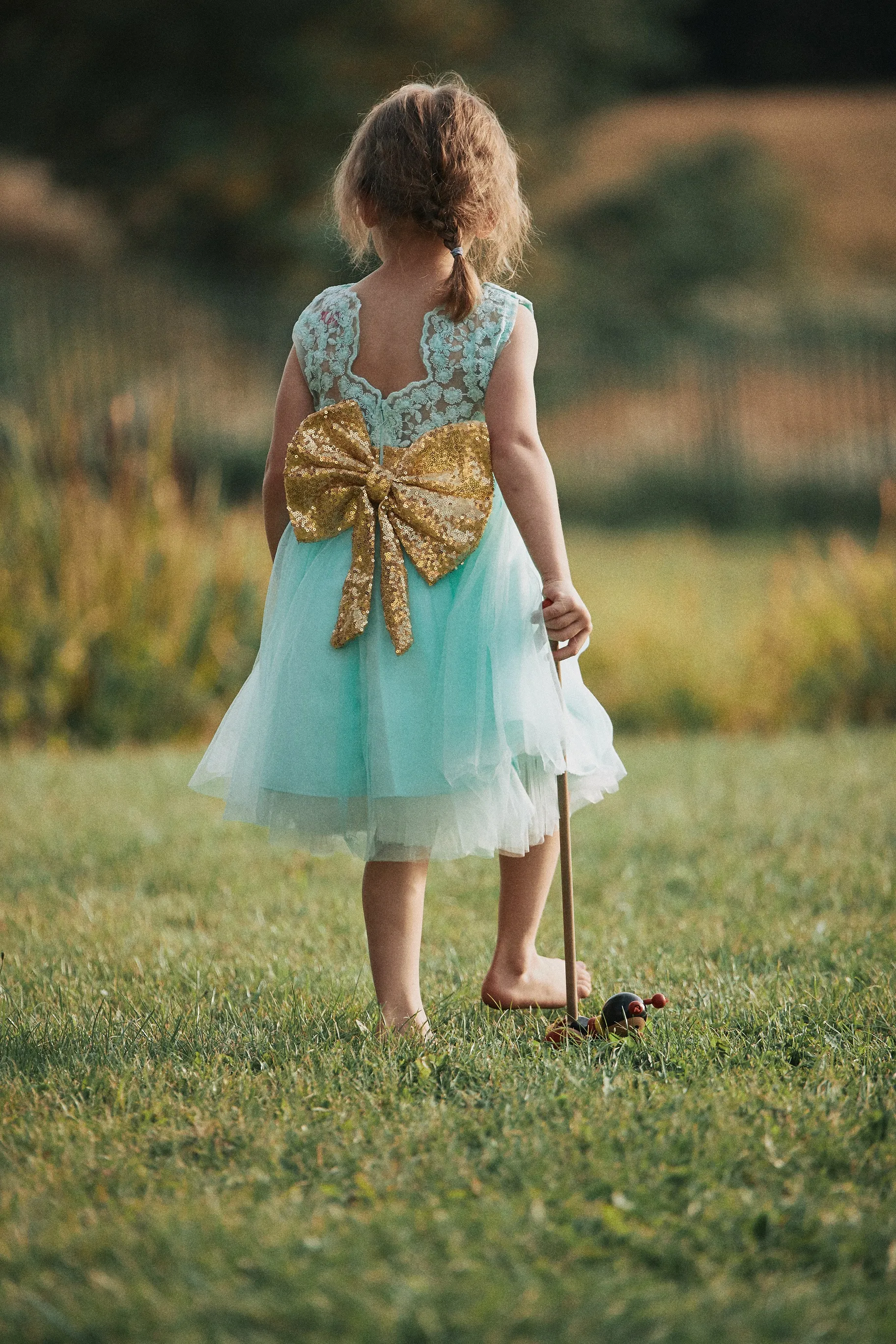 Vestido ceremonia niña Provence verde