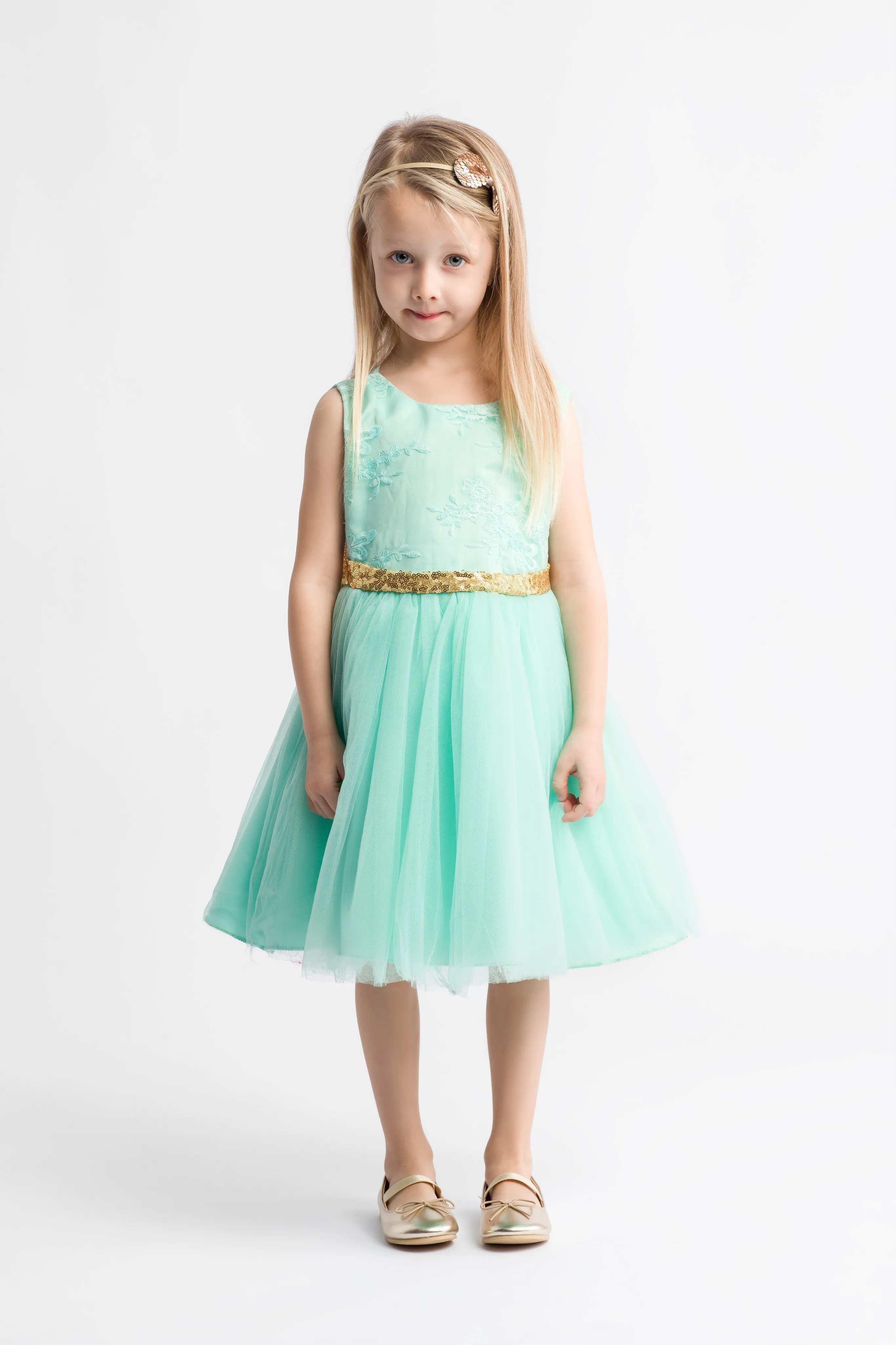 Vestido ceremonia niña Provence verde