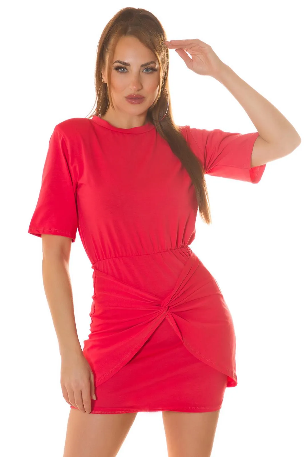 Vestido corto cruzado Coral