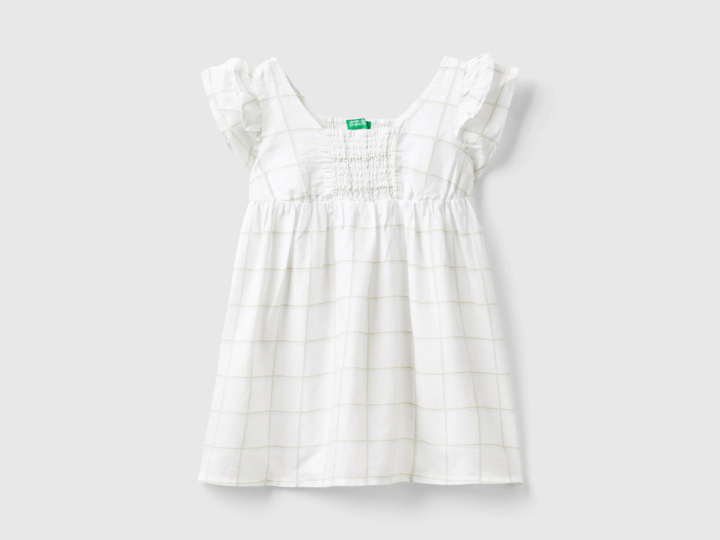 Vestido de lino mixto estampado