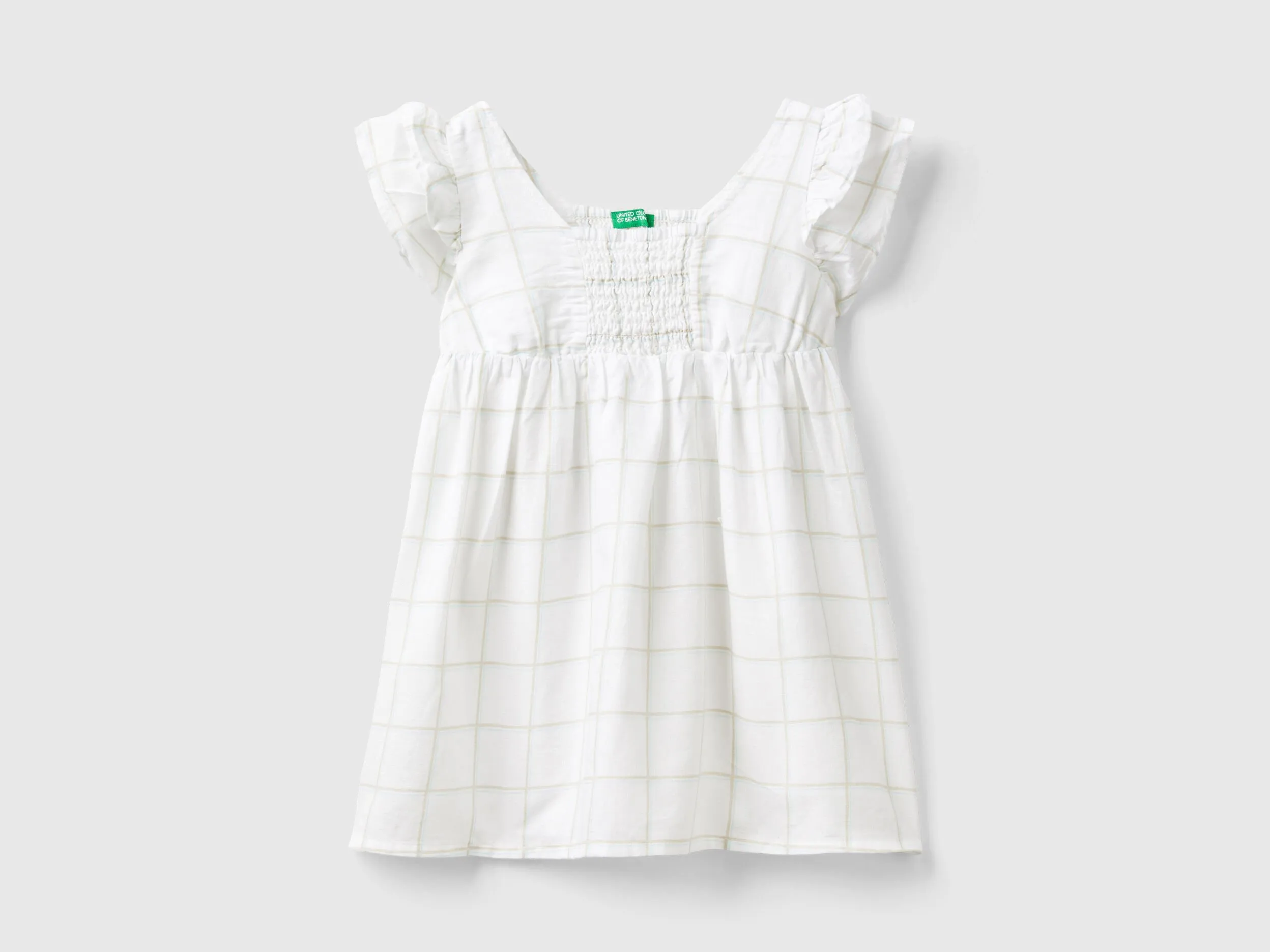 Vestido de lino mixto estampado