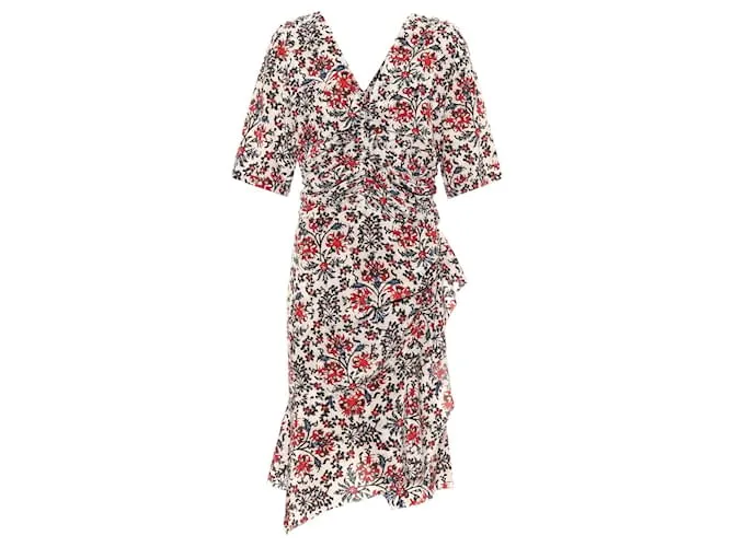 Vestido estampado floral Isabel Marant Arodie Roja 