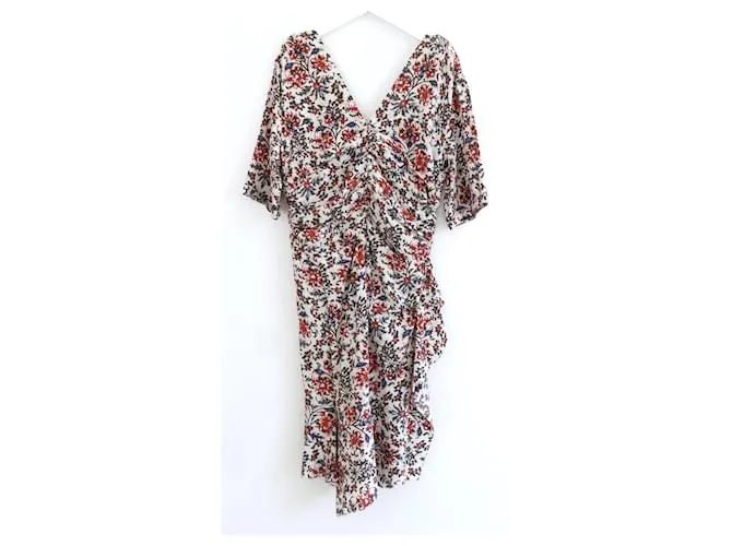 Vestido estampado floral Isabel Marant Arodie Roja 