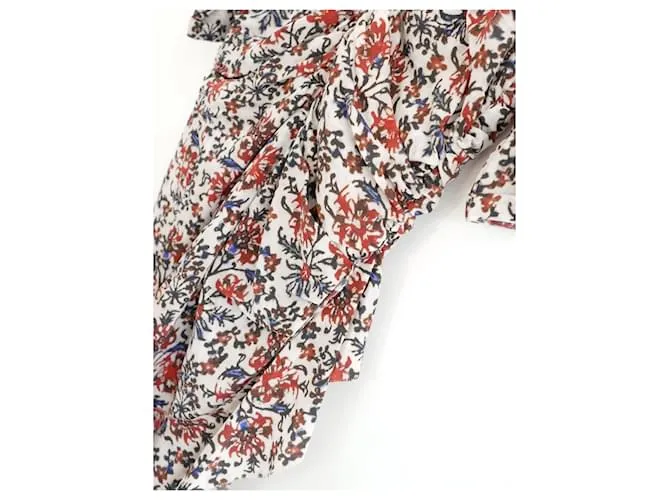Vestido estampado floral Isabel Marant Arodie Roja 