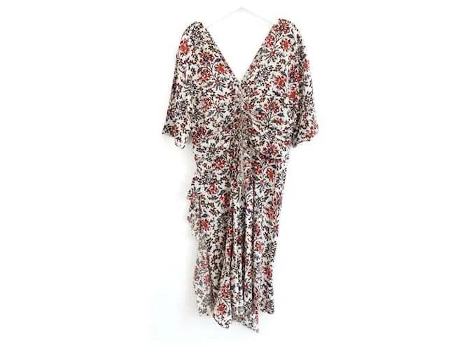 Vestido estampado floral Isabel Marant Arodie Roja 