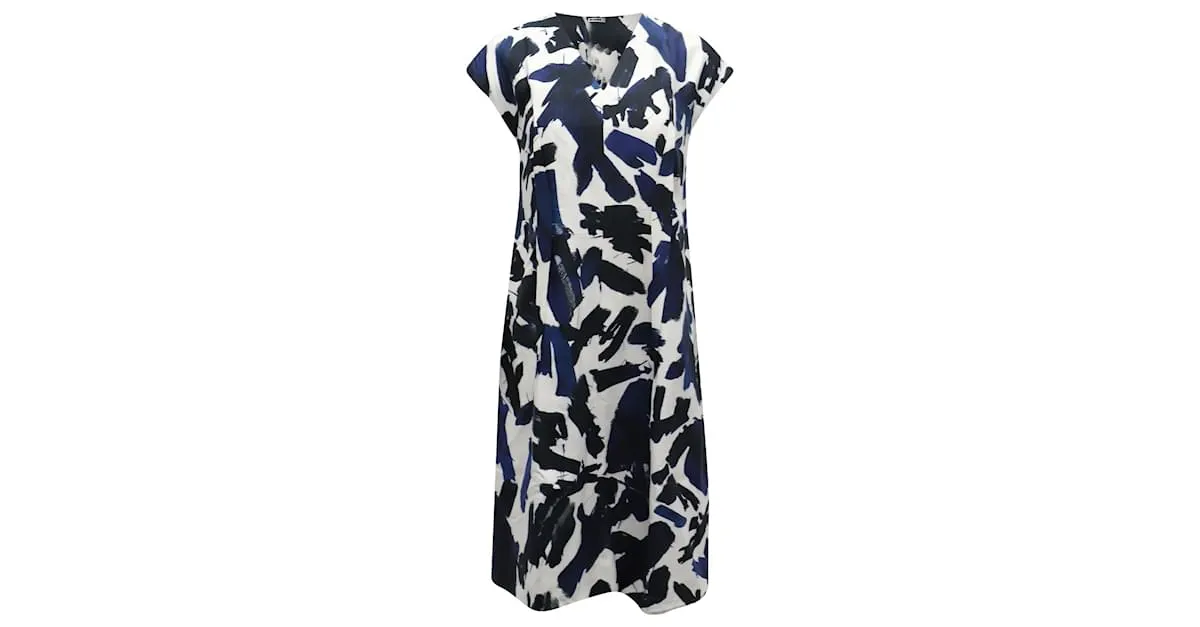 Vestido Estampado Jil Sander en Viscosa Multicolor 