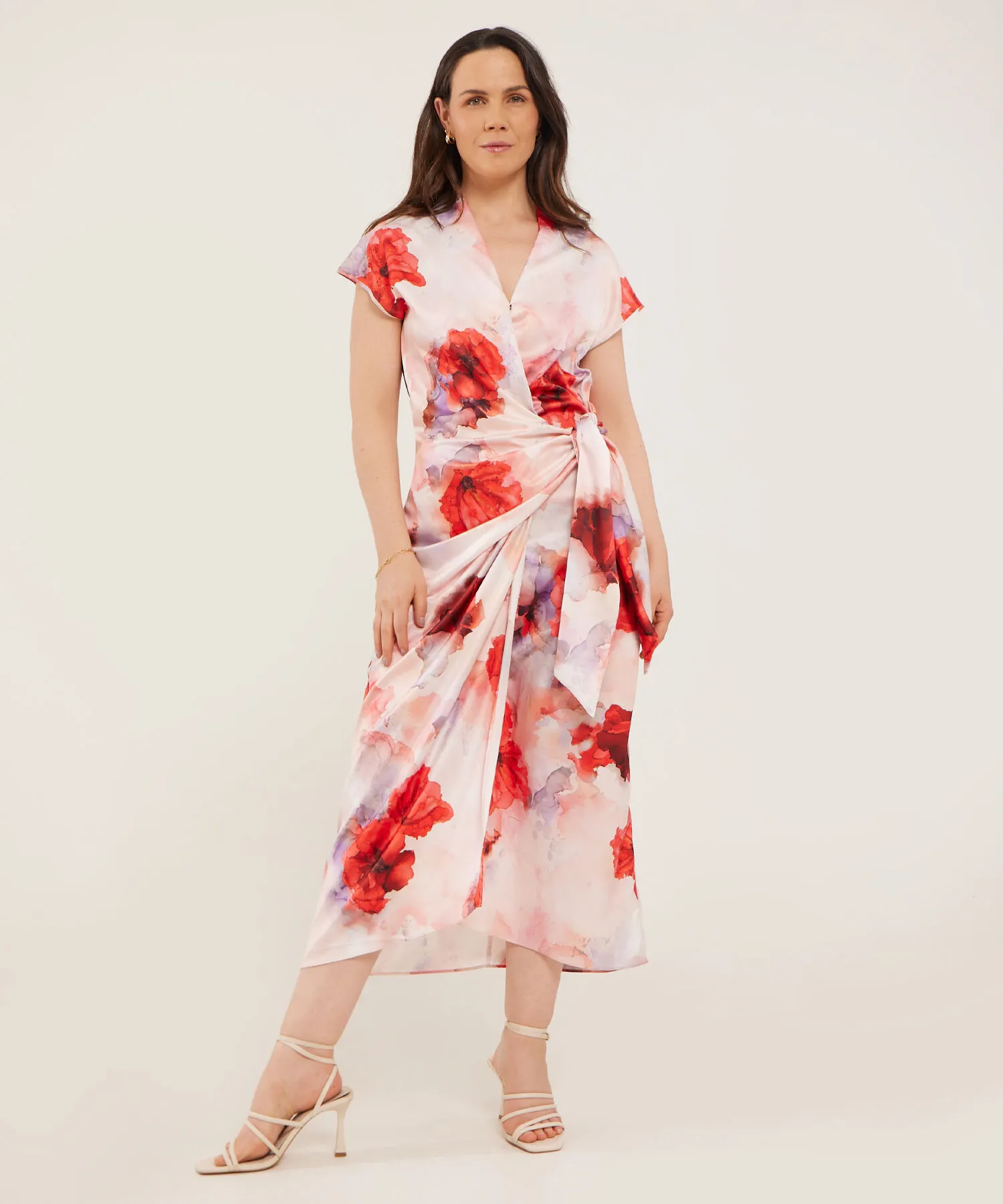 VESTIDO LARGO CON ESTAMPADO DE FLORES