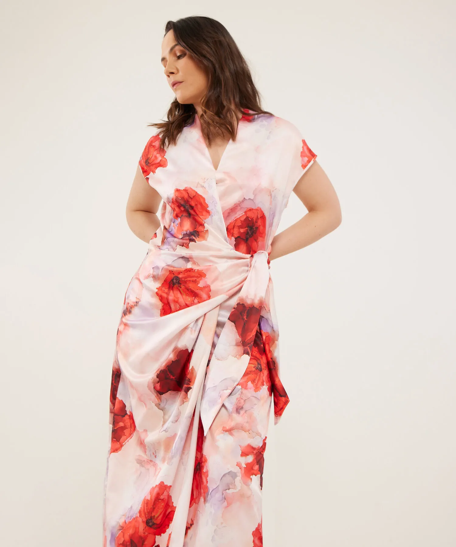 VESTIDO LARGO CON ESTAMPADO DE FLORES