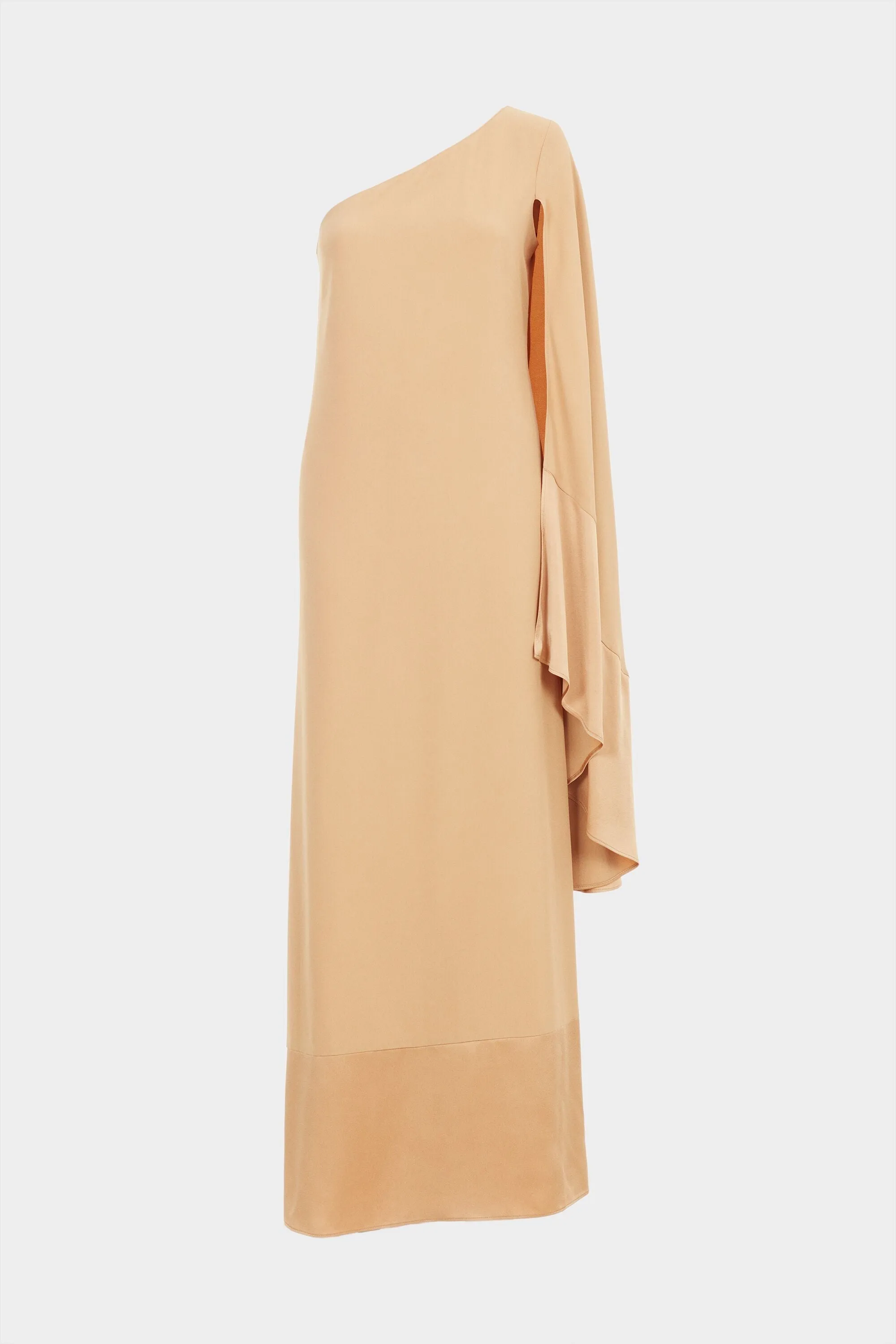 VESTIDO LARGO CREPE ASIMETRICO