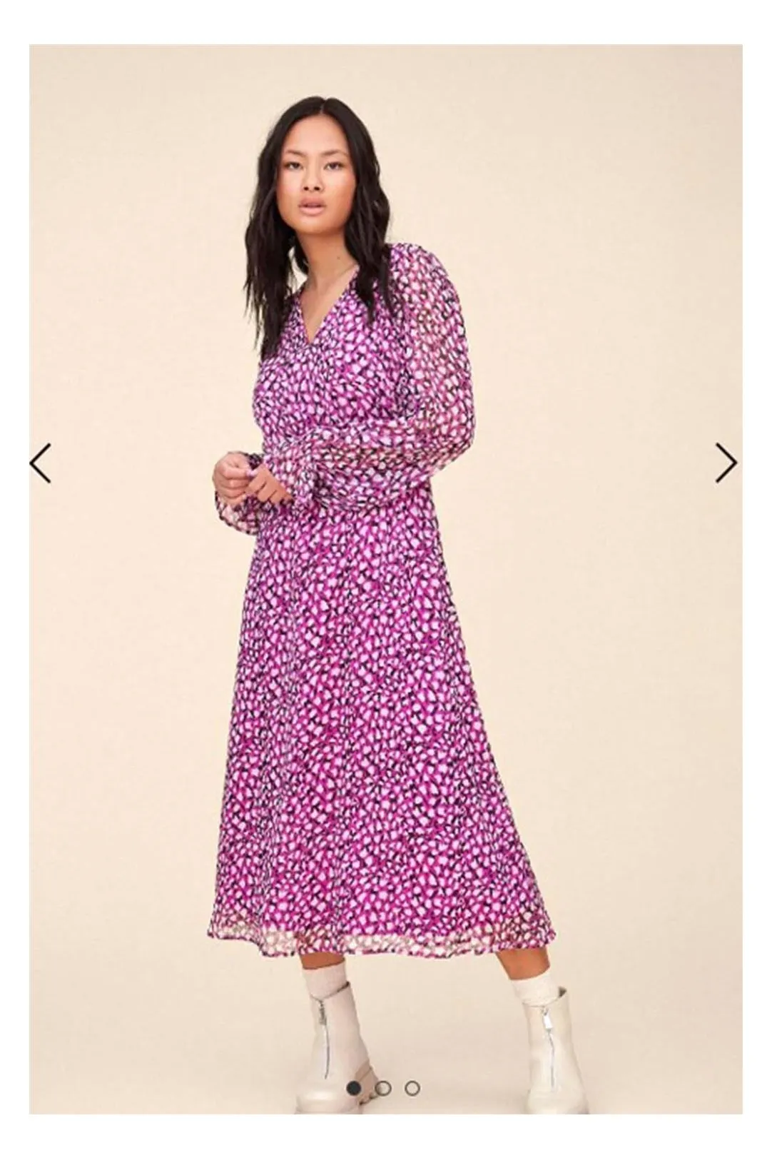 VESTIDO MIDI FLORES VIFALIA ROSA