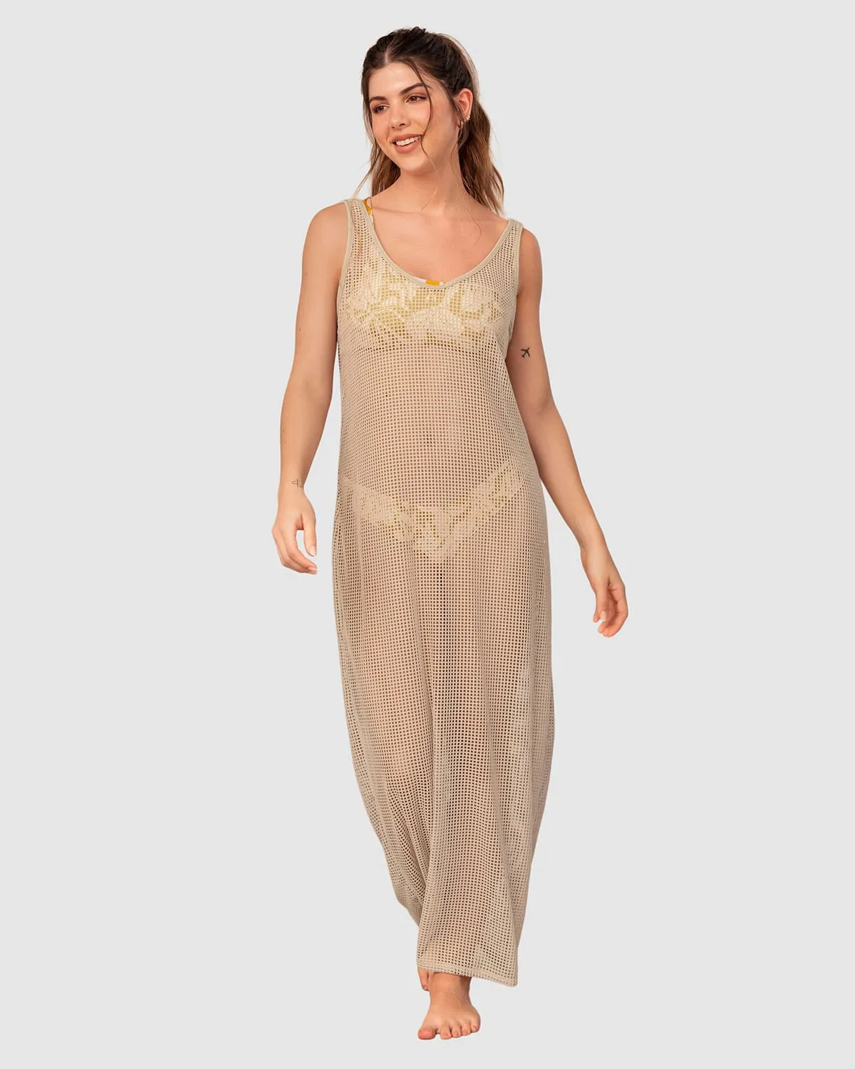 Vestido playero en malla