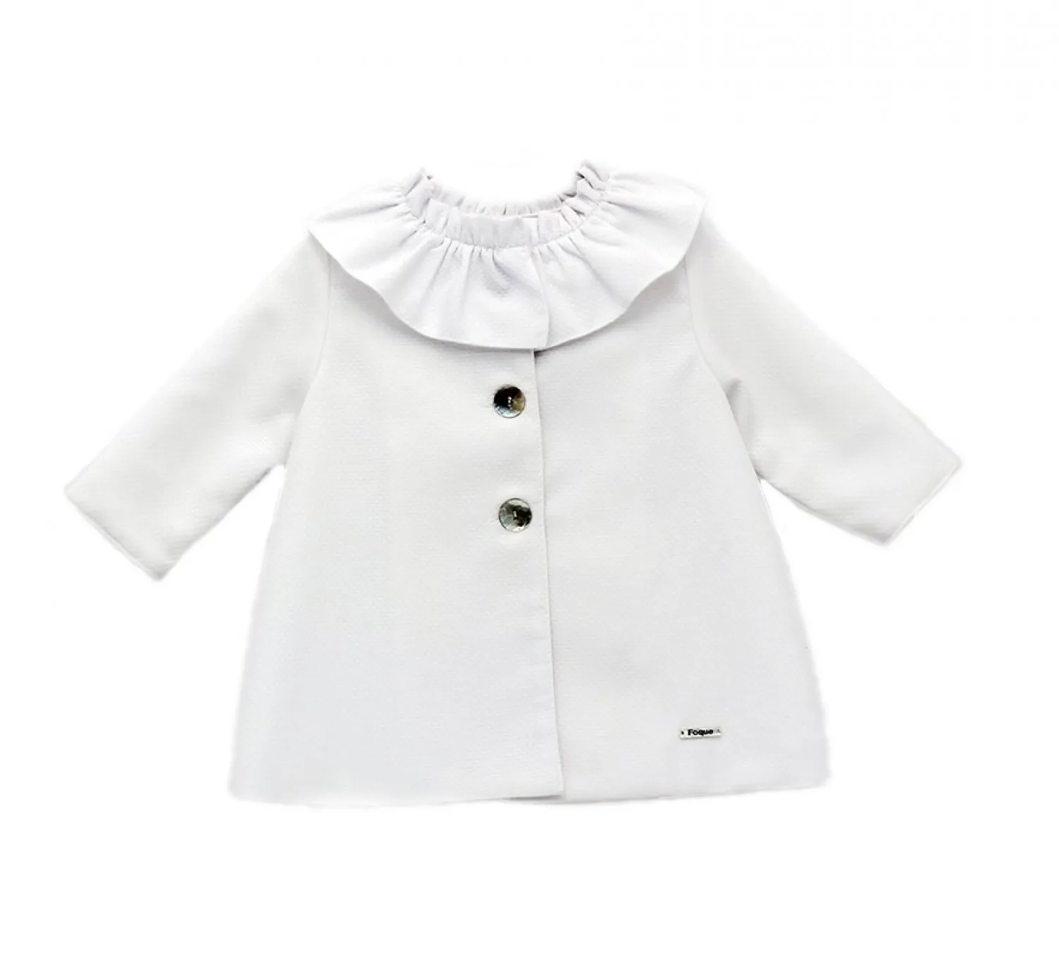 White of red unisex pique coat. Foque brand