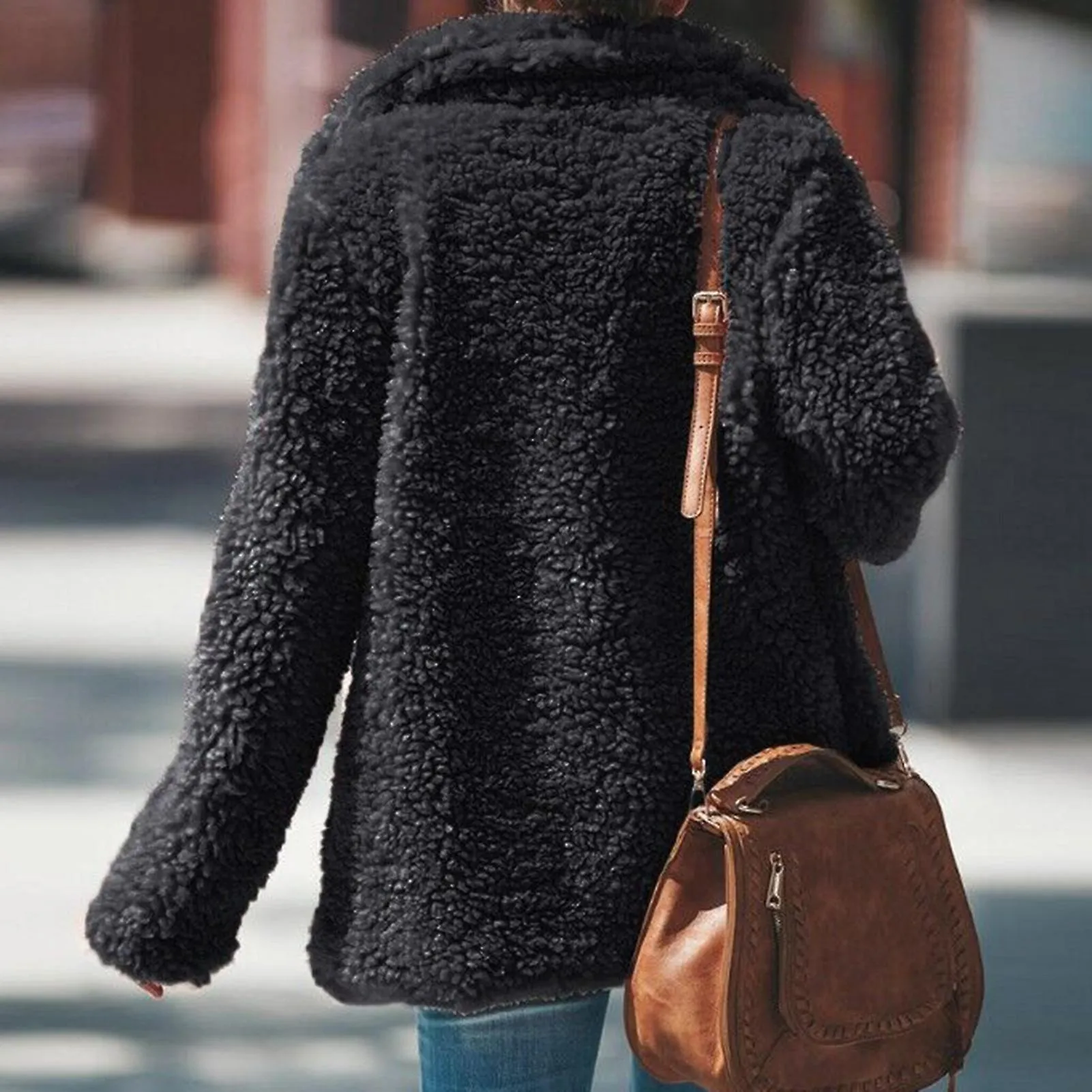 Women's Winter Plush Coat Oversized Thermal Outwear Plush Jacket Exquisite Gift For Ladies Birthday