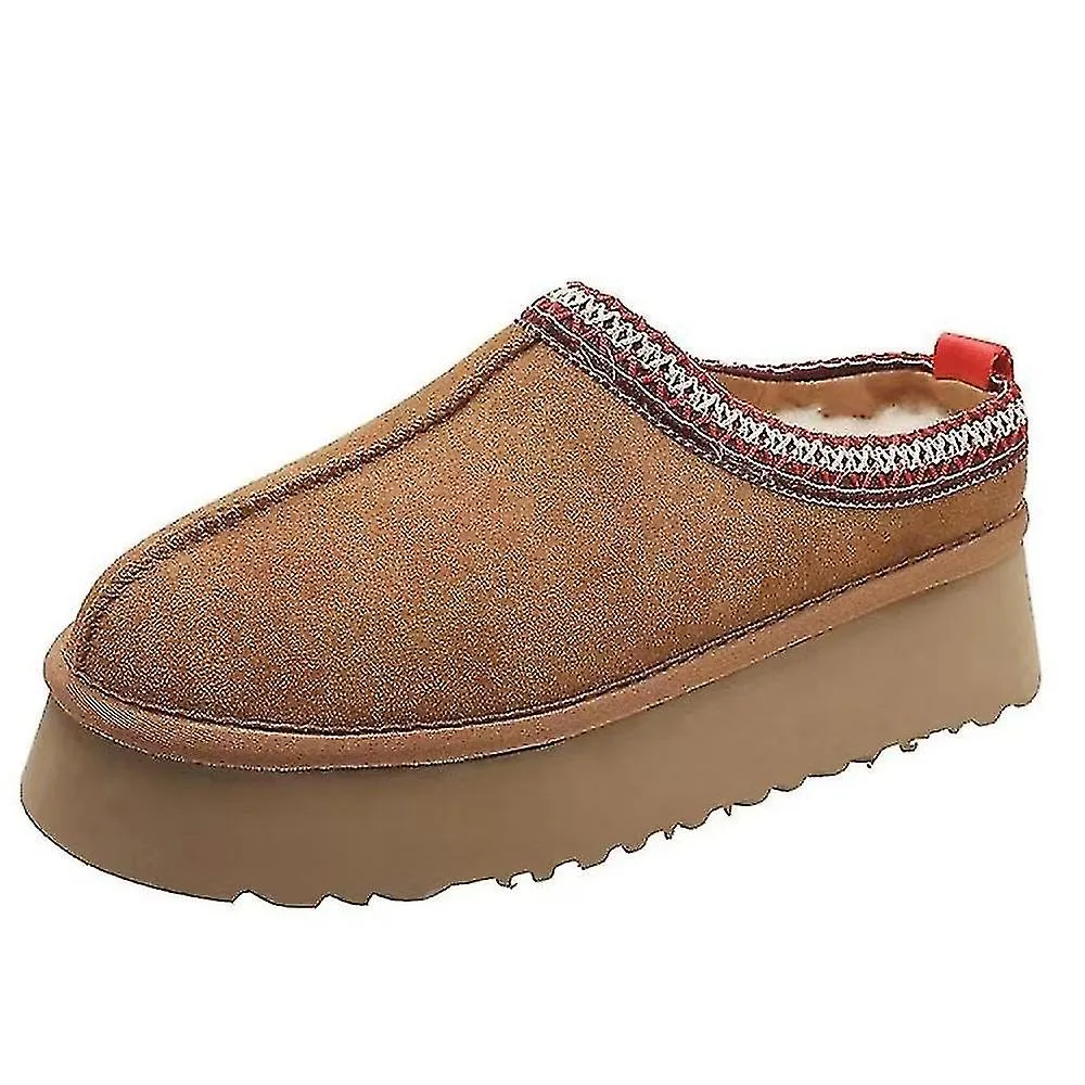 Zapatillas de mujer Zapatos de casa de invierno esponjosos Interior y exterior