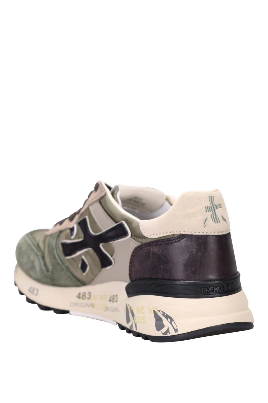 Zapatillas verde militar con logo en negro 