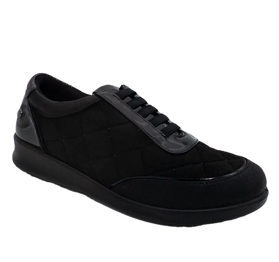 ZAPATO AMARPIES AST22307 COMBINADO GUATEADO NEGRO CÓMODO PARA MUJER PLANTILLA ACOLCHADA MEMORY SPONGE 28140