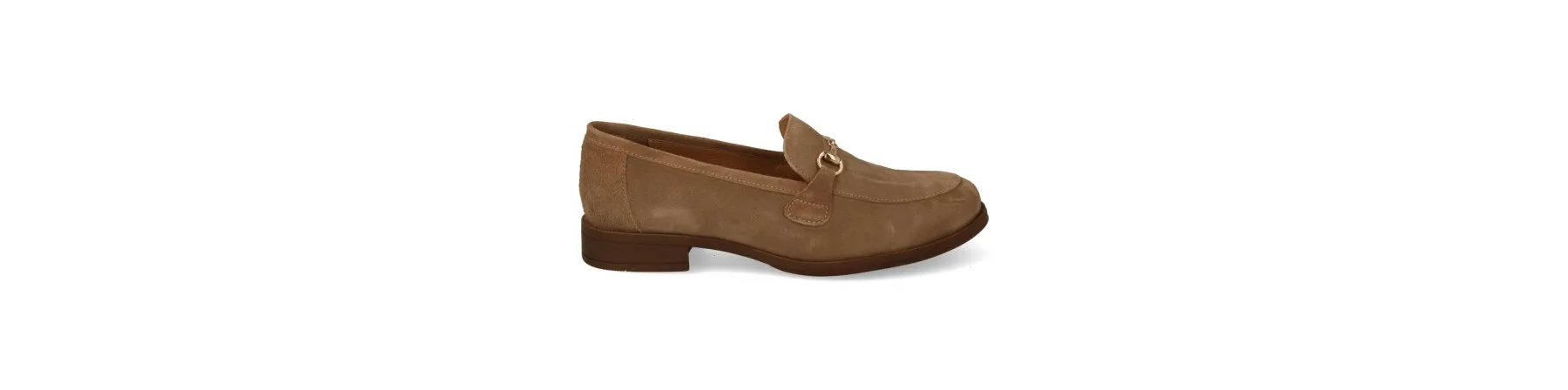 ZAPATOS MOCASINES MUJER PIEL SERRAJE MOD. BERTA TAUPE
