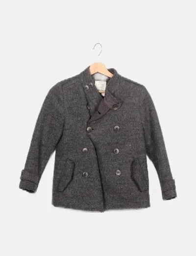 Zara Abrigo gris paño