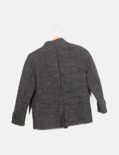 Zara Abrigo gris paño