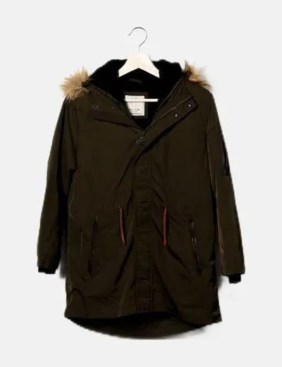 Zara Abrigo verde combinado